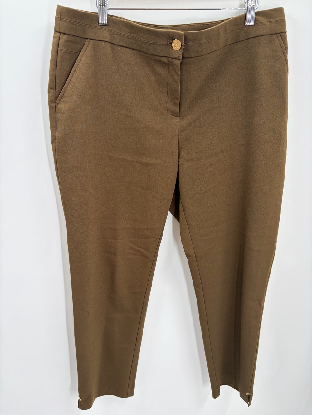 Rafaella Olive/Tan‎ Straight Leg Pull-On Pants size 14